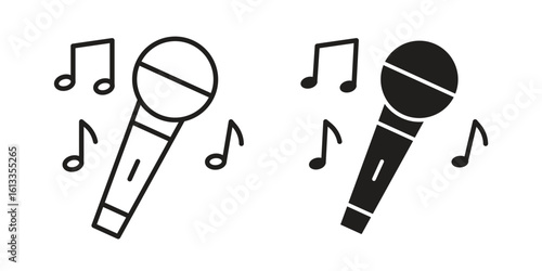 Concert icon vector in thin line and flat style with editable stroke