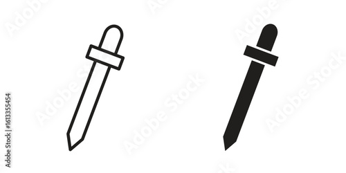 Color picker icon vector in thin line and flat style with editable stroke