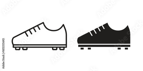 Cleats icon vector in thin line and flat style with editable stroke