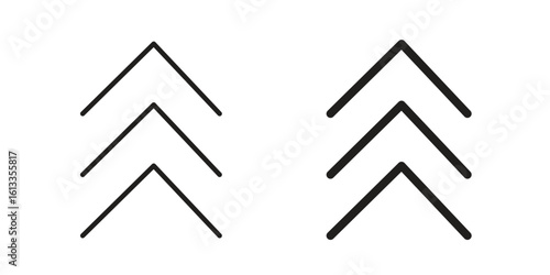 Chevrons icon vector in thin line and flat style with editable stroke