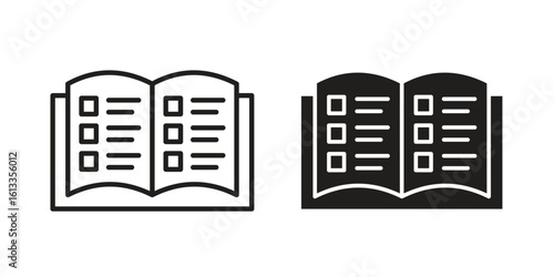 Catalog icon vector in thin line and flat style with editable stroke