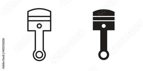 Car connecting rod icon vector in thin line and flat style with editable stroke