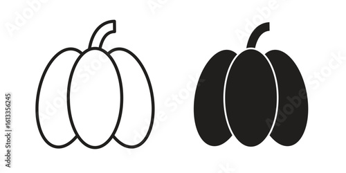 Capsicum icon vector in thin line and flat style with editable stroke