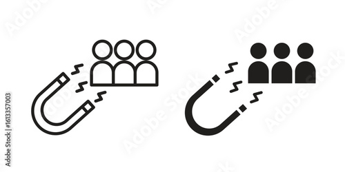 Attraction icon vector in thin line and flat style with editable stroke