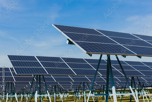 solar panels photovoltaics in solar farm