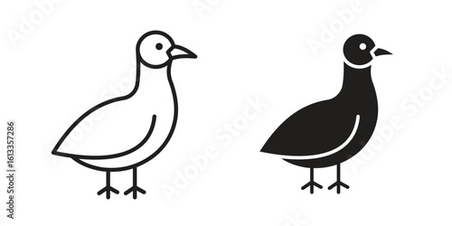 Albatross icon vector in thin line and flat style with editable stroke
