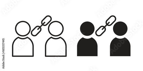 Affiliate link icon vector in thin line and flat style with editable stroke