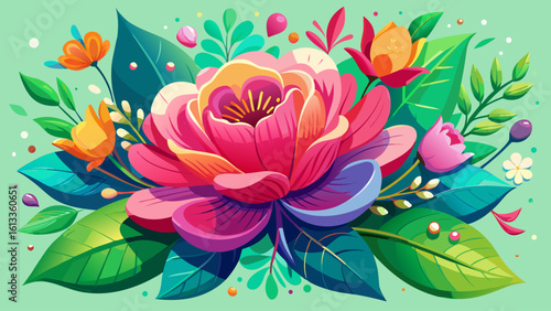 During the season of renewal and blossoms, trees bloom under clear skies, and soft breezes whisper through meadows. Semi-realistic details bring a sense of hope and beauty to the scene.