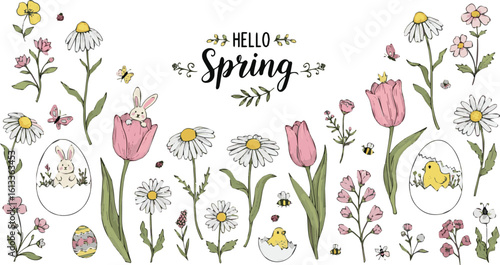Isolated a kinds of deferent lower, floral, spring, nature, vector, card, summer, illustration, leaf, flowers, design, art, frame, plant vector art with white background.