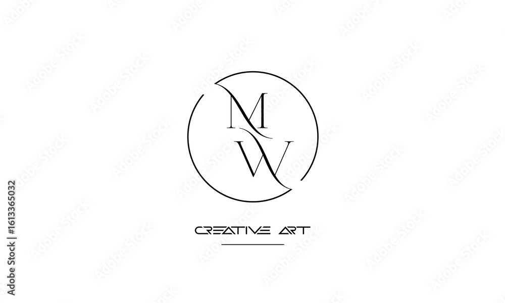 Fototapeta premium MW, WM, M, W abstract letters logo monogram