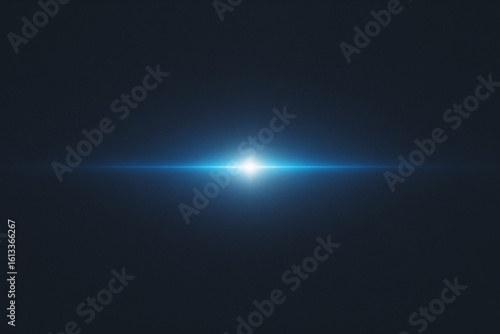 Bright Blue Light Flare on Black Background