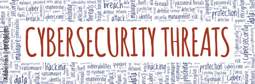 Cybersecurity Threats word cloud conceptual design isolated on white background.