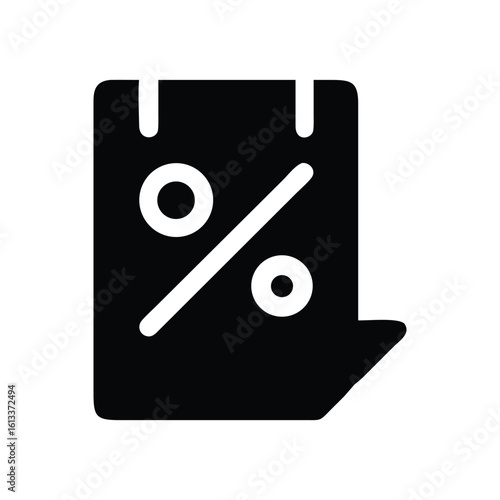 Striking Black Percentage Tag Icon for Discount Promotions and Sale Events