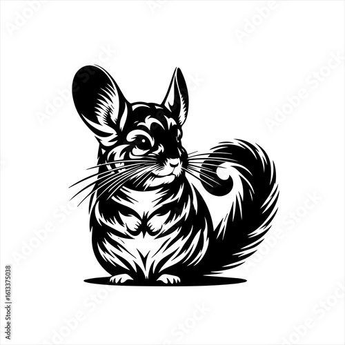 Chinchilla illustration isolated on white background