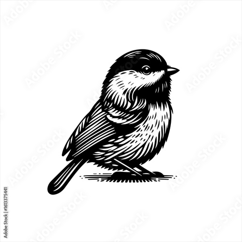Chickadee isolated on white background