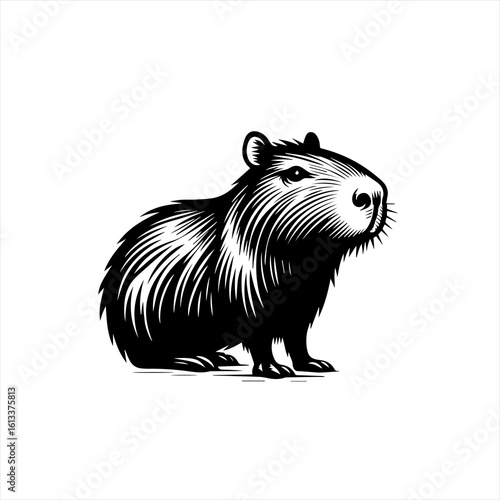Capybara animal isolated on white background