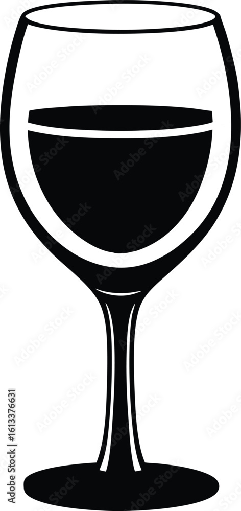 simple black and white wine glass silhouette vector illustration eps simple black and white wine glass silhouette vector illustration eps