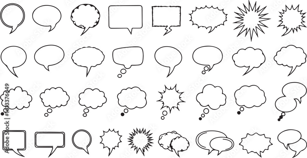 Naklejka premium Speech bubble collection comic balloons