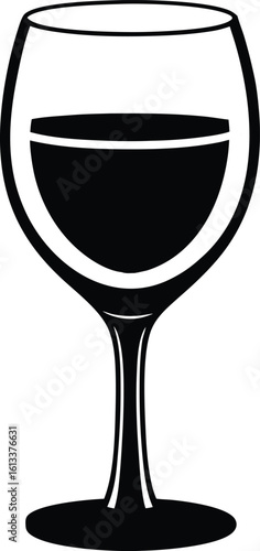 simple black and white wine glass silhouette vector illustration eps