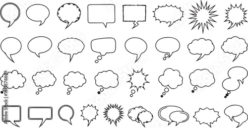Speech bubble collection comic balloons