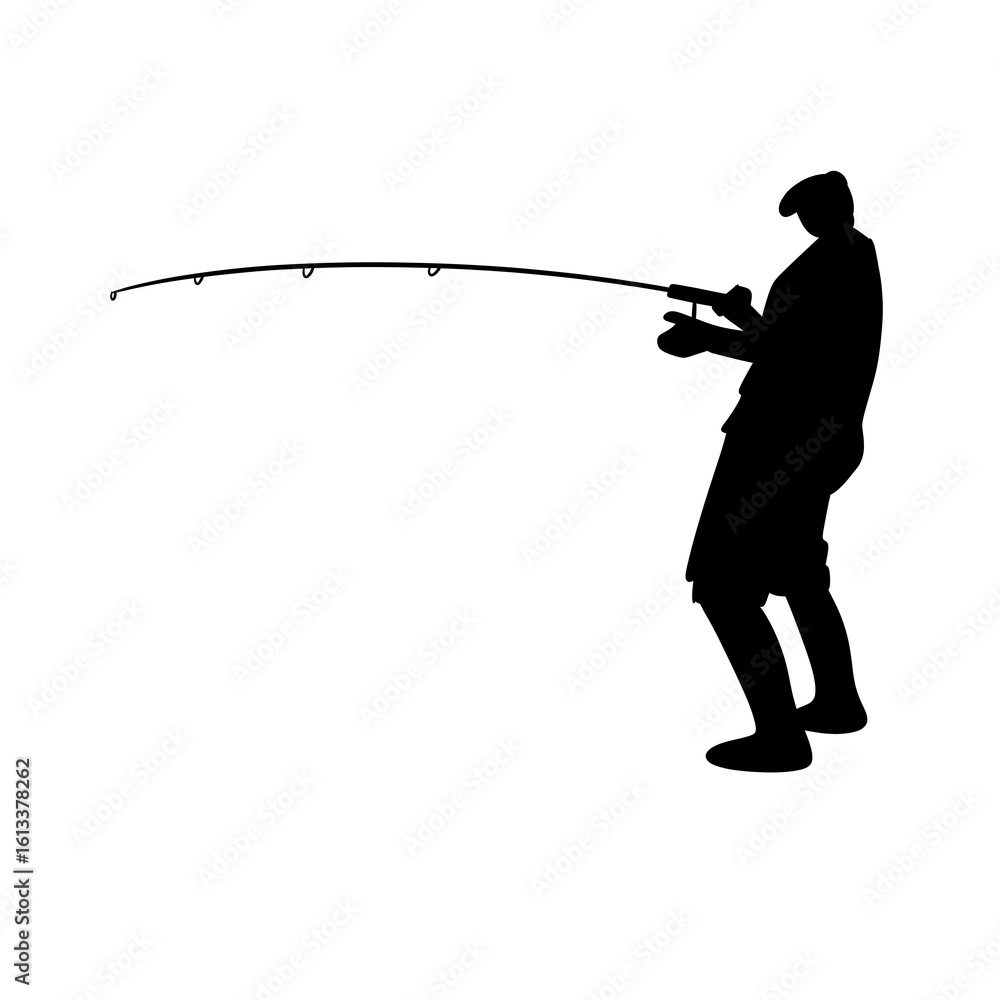 Obraz premium silhouette of a fisherman