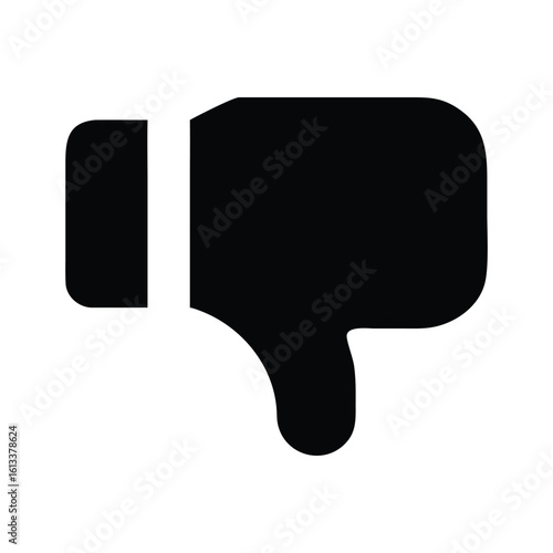Black thumbs down dislike symbol representation