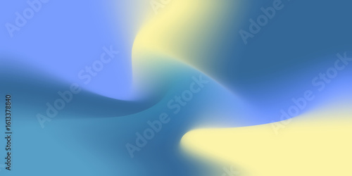 Abstract Swirling Gradient Background in Pastel Blue and Yellow
