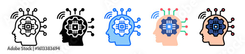 Machine Learning icon Multi Style Vector Illustration
