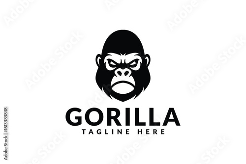 Gorilla head logo design. Logo icon vector illustration
