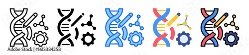 Gene Editing icon Multi Style Vector Illustration