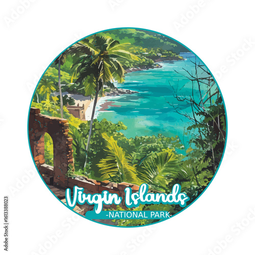 Virgin Islands National park, Retro National park, United States of America National Park, national park service	