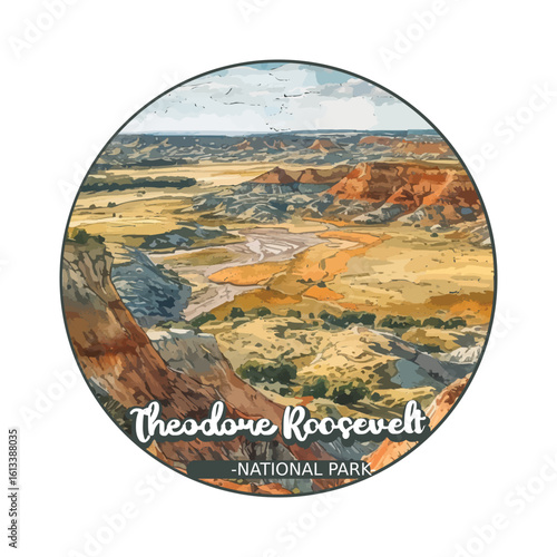 Theodore Roosevelt National park, Retro National park, United States of America National Park, national park service	
