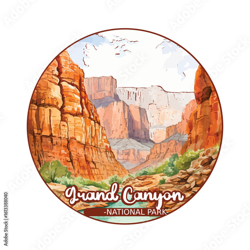 Grand Canyon USA National park, Retro National park, United States of America National Park, national park service	