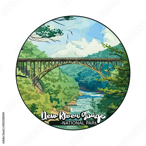 New River Gorge National park, Retro National park, United States of America National Park, national park service	