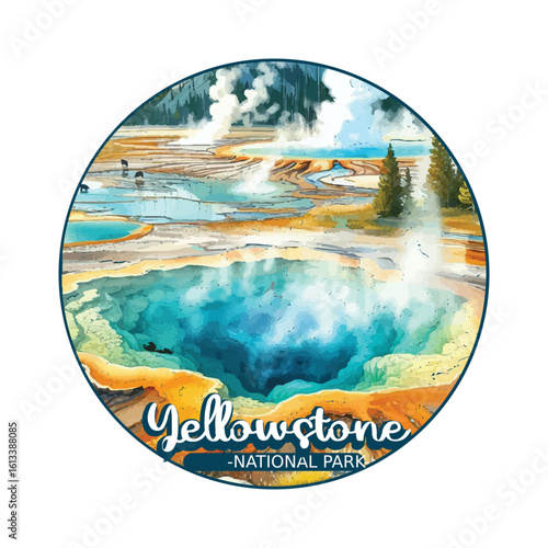Yellowstone National park, Retro National park, United States of America National Park, national park service, Yellowstone preserve	