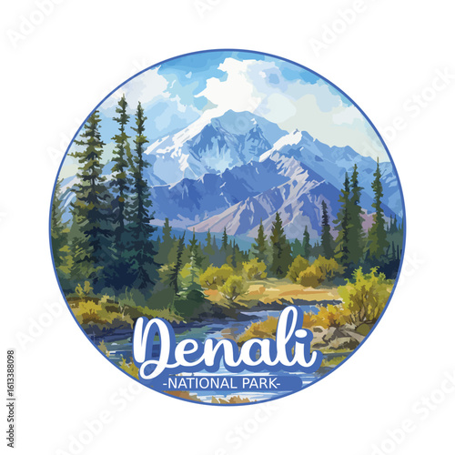 Denali USA National park, Retro National park, United States of America National Park, national park service, Denali national park	