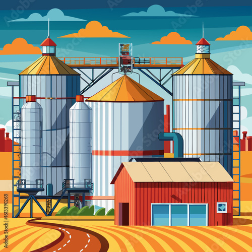 A grain silo is a tall storage structure used to store bulk grains safely. It protects the grain from pests, moisture, and weather, ensuring quality and preventing spoilage over time.