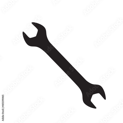 Black open end wrench tool hardware