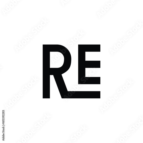 RE monogram logo design letter text name symbol monochrome logotype alphabet character simple logo