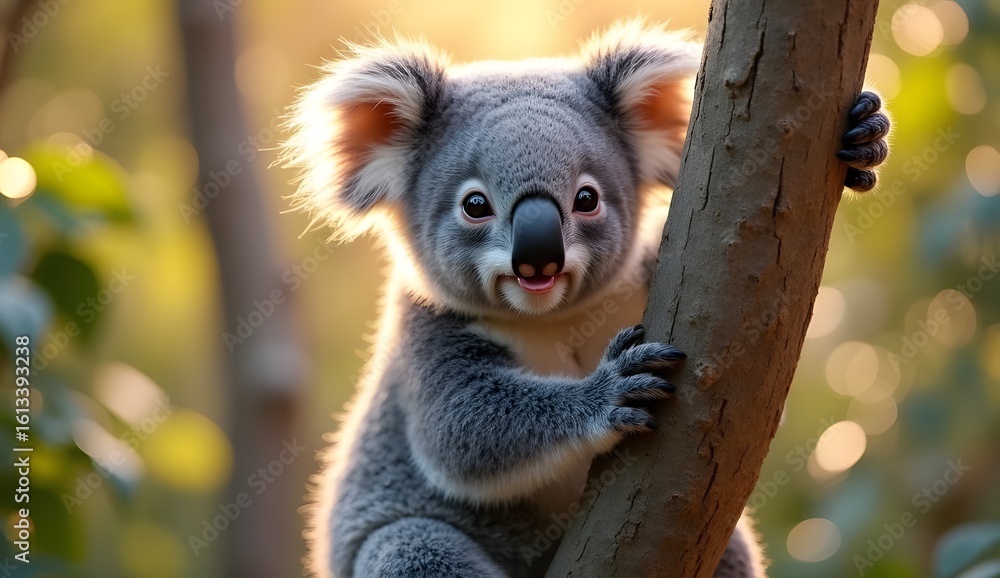 Obraz premium Cute Koala on Tree in Australia
