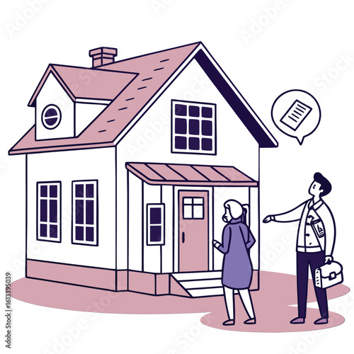 Real estate property drawing buyer in filled icon
