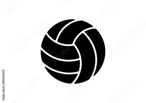 Black and White Volleyball Icon for Athletic Graphics, Ideal for Apparel, Posters, and Online Store Products