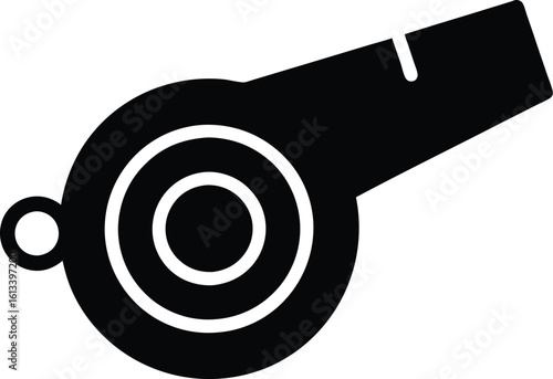 Whistle Silhouette Vector. Minimalist Whistle Icon Vector Silhouette