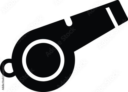 Whistle Silhouette Vector. Minimalist Whistle Icon Vector Silhouette