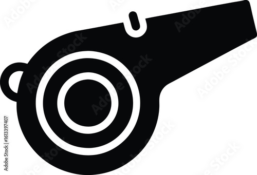 Whistle Silhouette Vector. Minimalist Whistle Icon Vector Silhouette