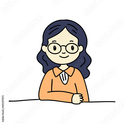 Illustration of a student studying while attending class