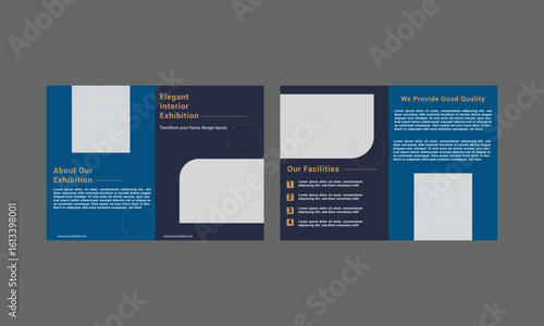 Creative real estate bifold brochure design template a4.