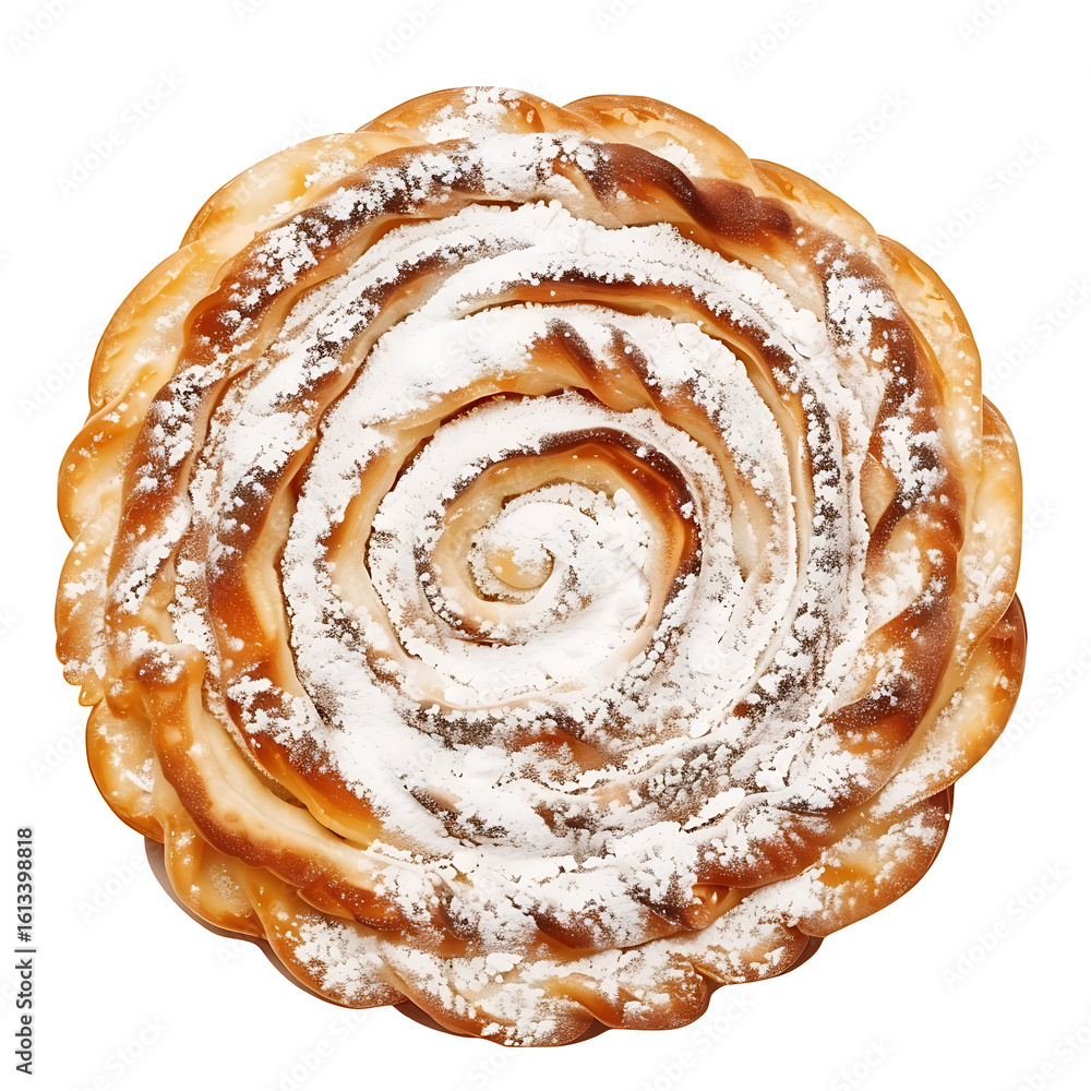Fototapeta premium Spiral Pastry with Powdered Sugar