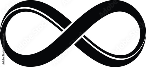 Infinity shape  black silhouette vector,Infinity shape icon illustration