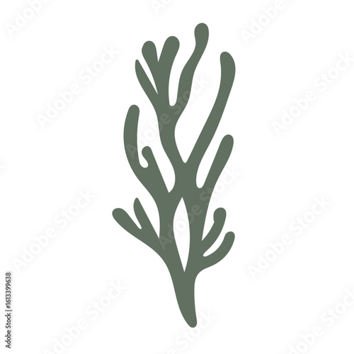 Digital sea grass element for oceanic illustrations and patterns.